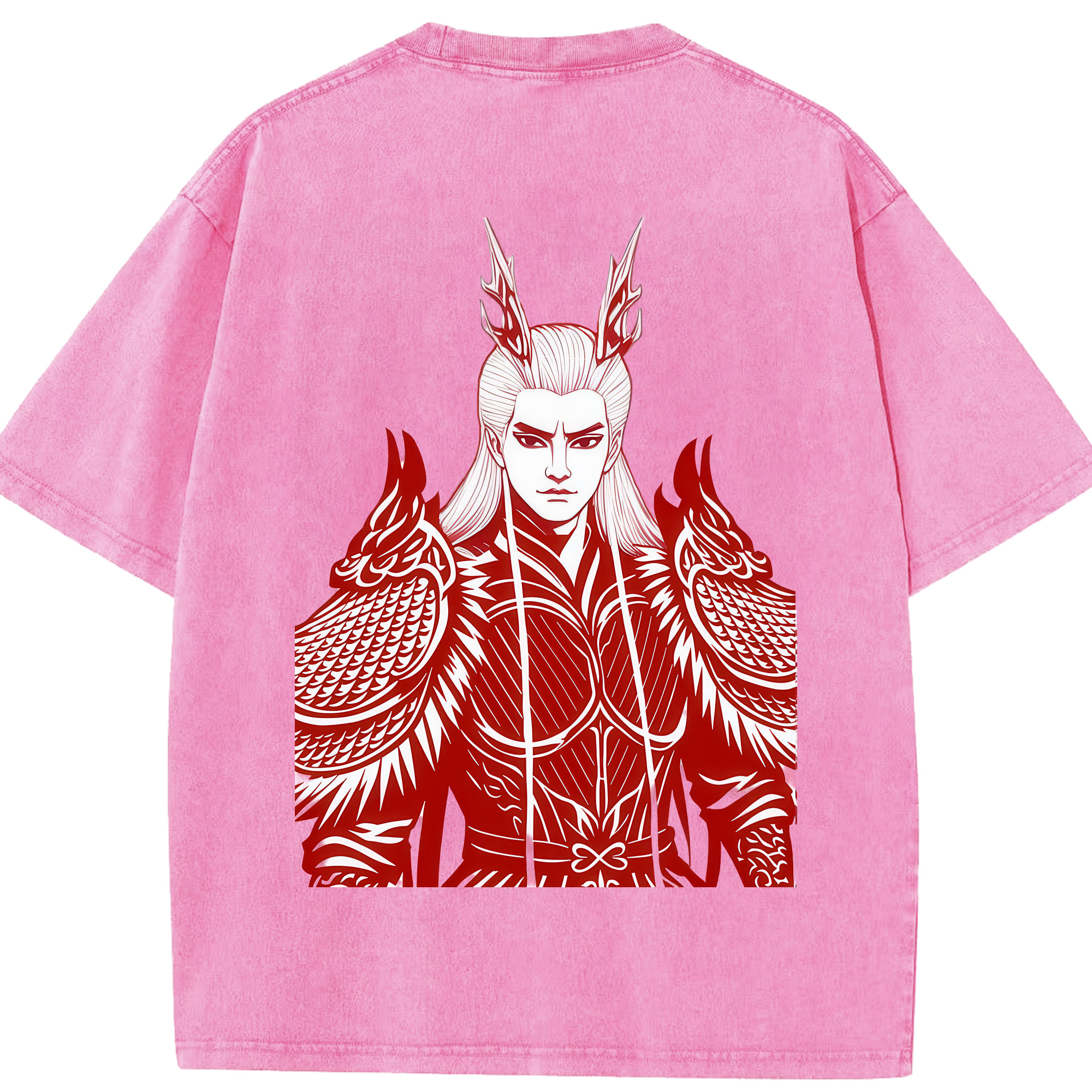 （画像用） Ne Zha 2 ナタ 魔童の大暴れ 綿100% ヴィンテージ風 半袖Tシャツ（背面プリント）